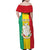 Personalised Guinea Family Matching Off Shoulder Maxi Dress and Hawaiian Shirt Coat Of Arms Flag Style