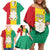 Personalised Guinea Family Matching Off Shoulder Short Dress and Hawaiian Shirt Coat Of Arms Flag Style