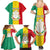 Personalised Guinea Family Matching Summer Maxi Dress and Hawaiian Shirt Coat Of Arms Flag Style