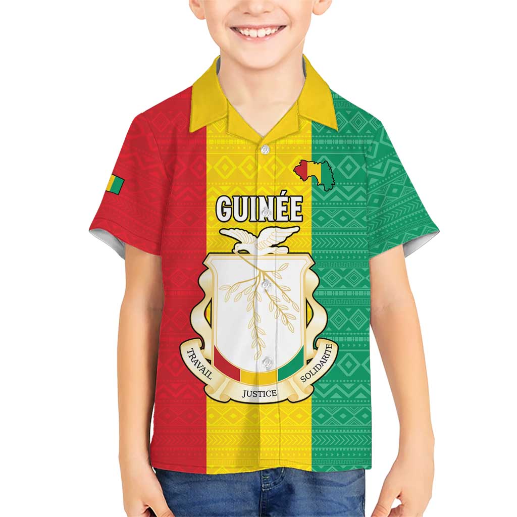 Personalised Guinea Kid Hawaiian Shirt Coat Of Arms Flag Style