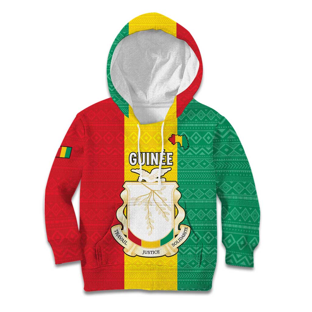 Personalised Guinea Kid Hoodie Coat Of Arms Flag Style