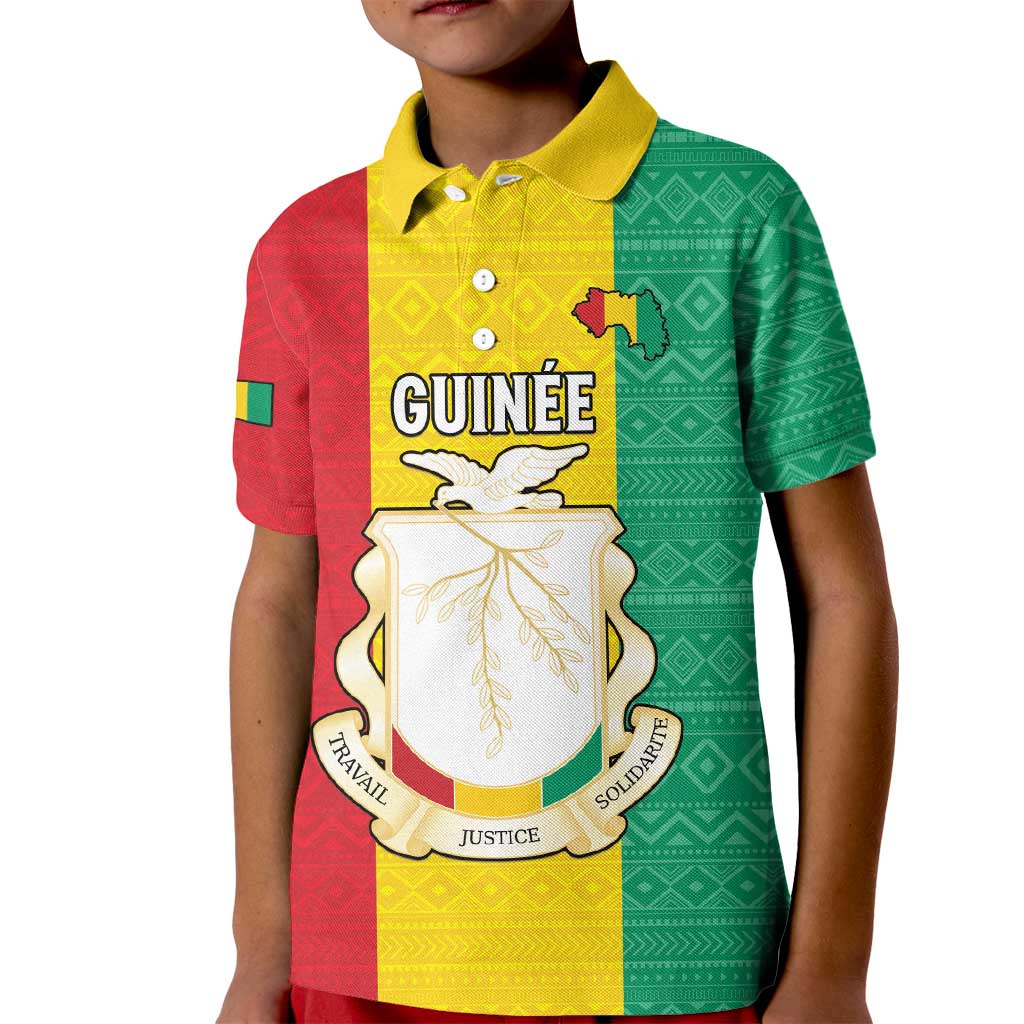 Personalised Guinea Kid Polo Shirt Coat Of Arms Flag Style