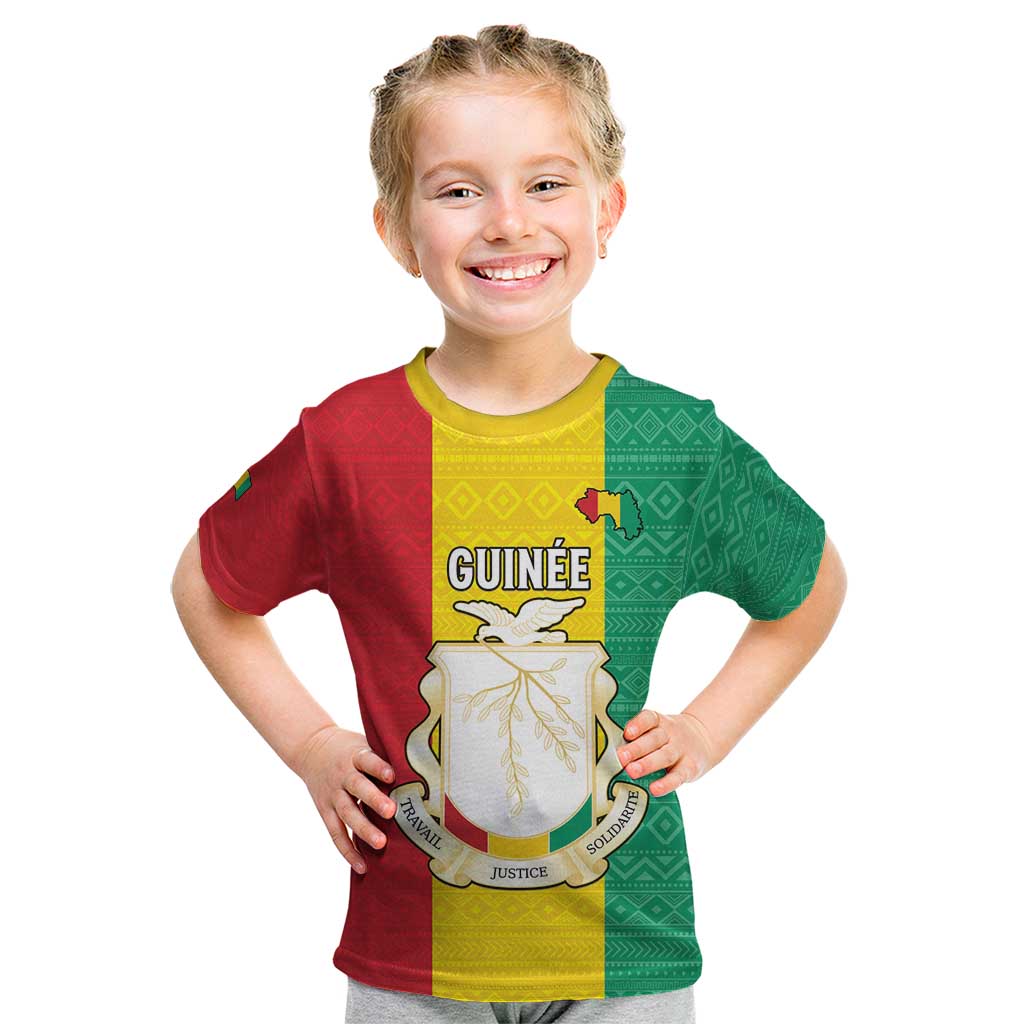 Personalised Guinea Kid T Shirt Coat Of Arms Flag Style