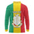 Personalised Guinea Long Sleeve Polo Shirt Coat Of Arms Flag Style