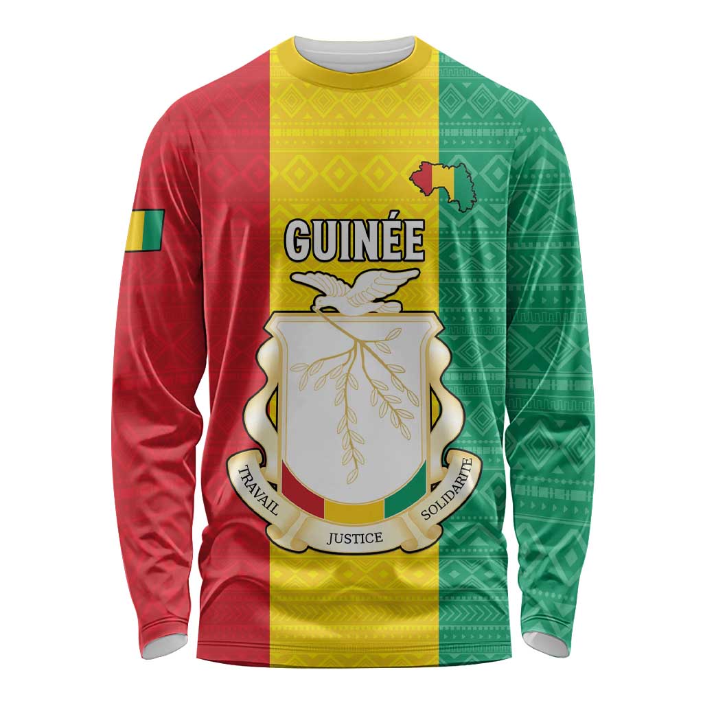 Personalised Guinea Long Sleeve Shirt Coat Of Arms Flag Style