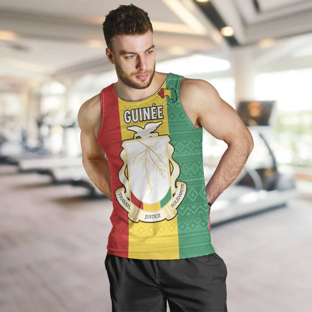 Personalised Guinea Men Tank Top Coat Of Arms Flag Style