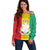 Personalised Guinea Off Shoulder Sweater Coat Of Arms Flag Style