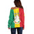 Personalised Guinea Off Shoulder Sweater Coat Of Arms Flag Style