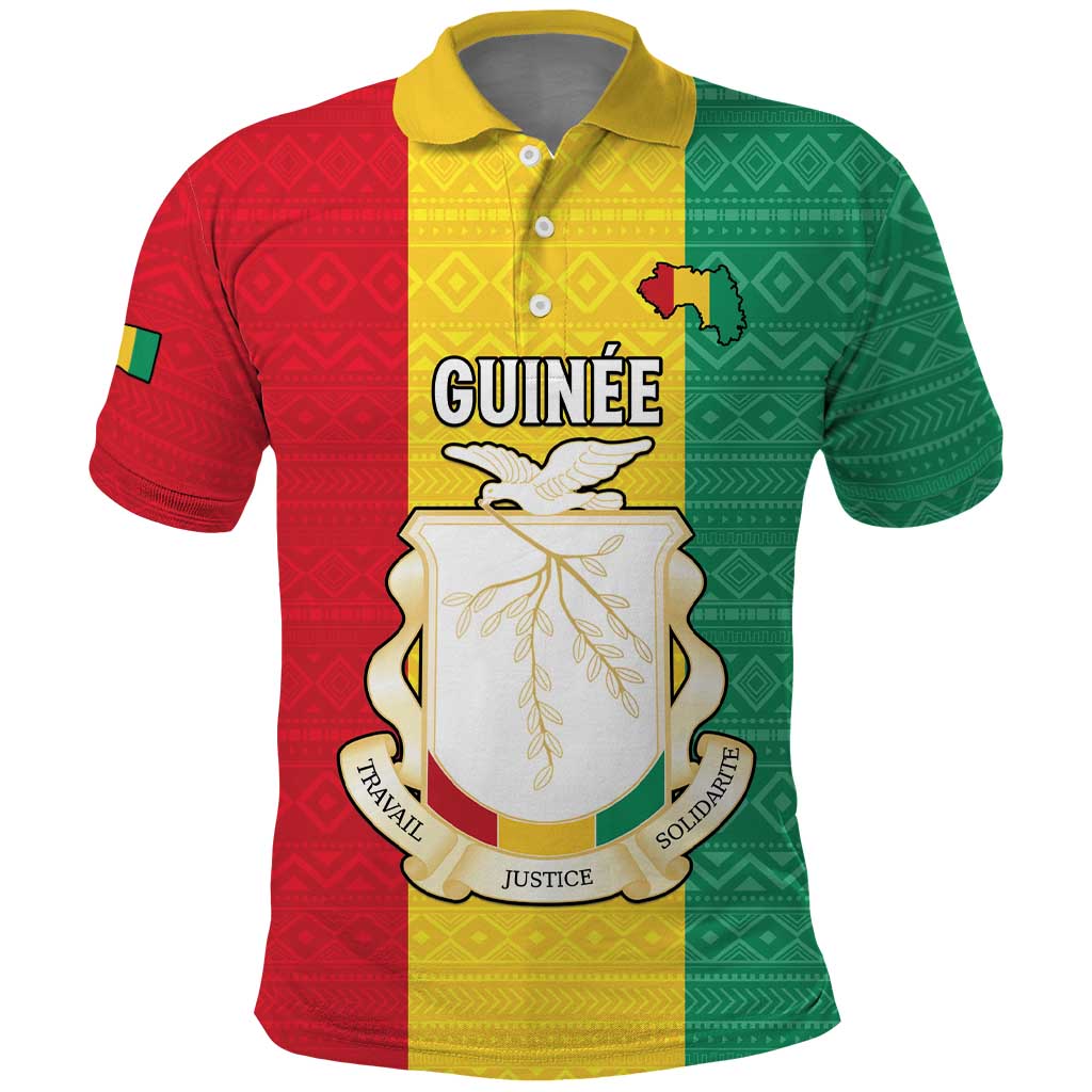 Personalised Guinea Polo Shirt Coat Of Arms Flag Style