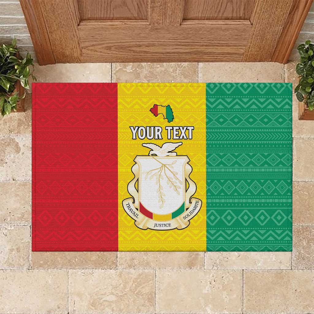 Personalised Guinea Rubber Doormat Coat Of Arms Flag Style