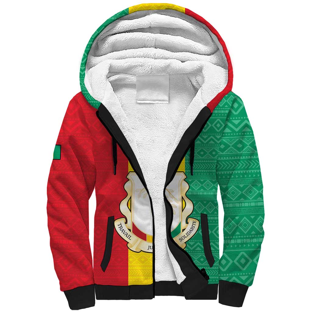 Personalised Guinea Sherpa Hoodie Coat Of Arms Flag Style