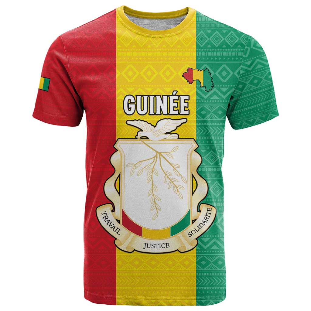 Personalised Guinea T Shirt Coat Of Arms Flag Style