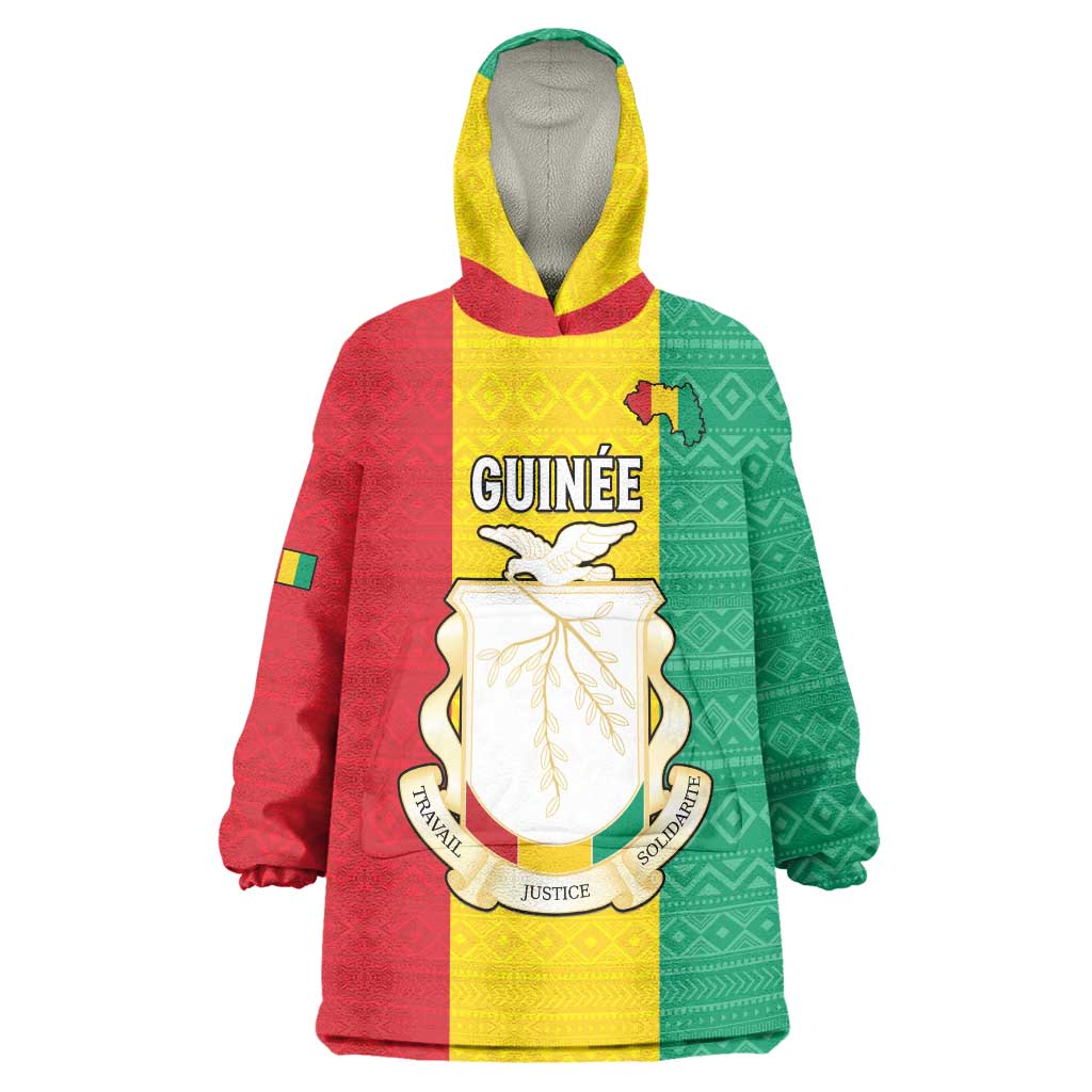 Personalised Guinea Wearable Blanket Hoodie Coat Of Arms Flag Style