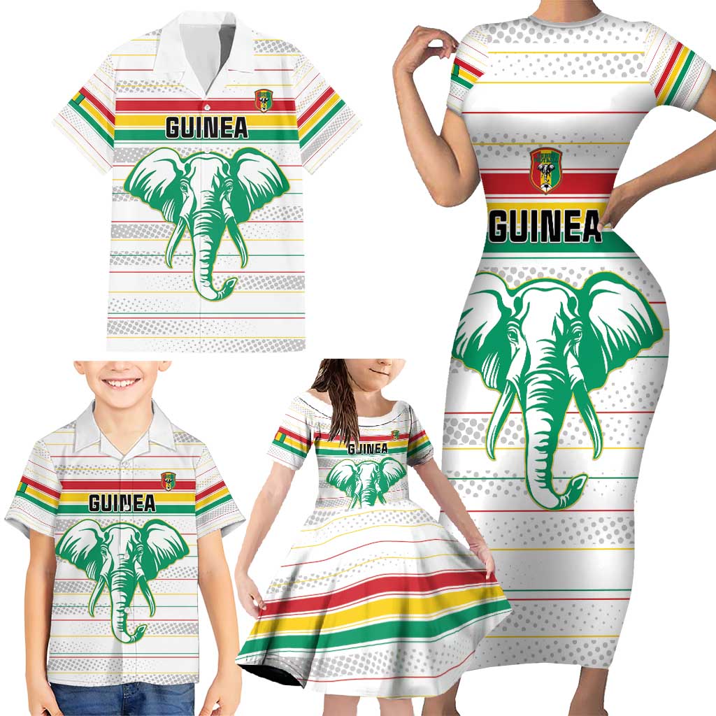 Custom Guinea Football Family Matching Short Sleeve Bodycon Dress and Hawaiian Shirt Go Champions