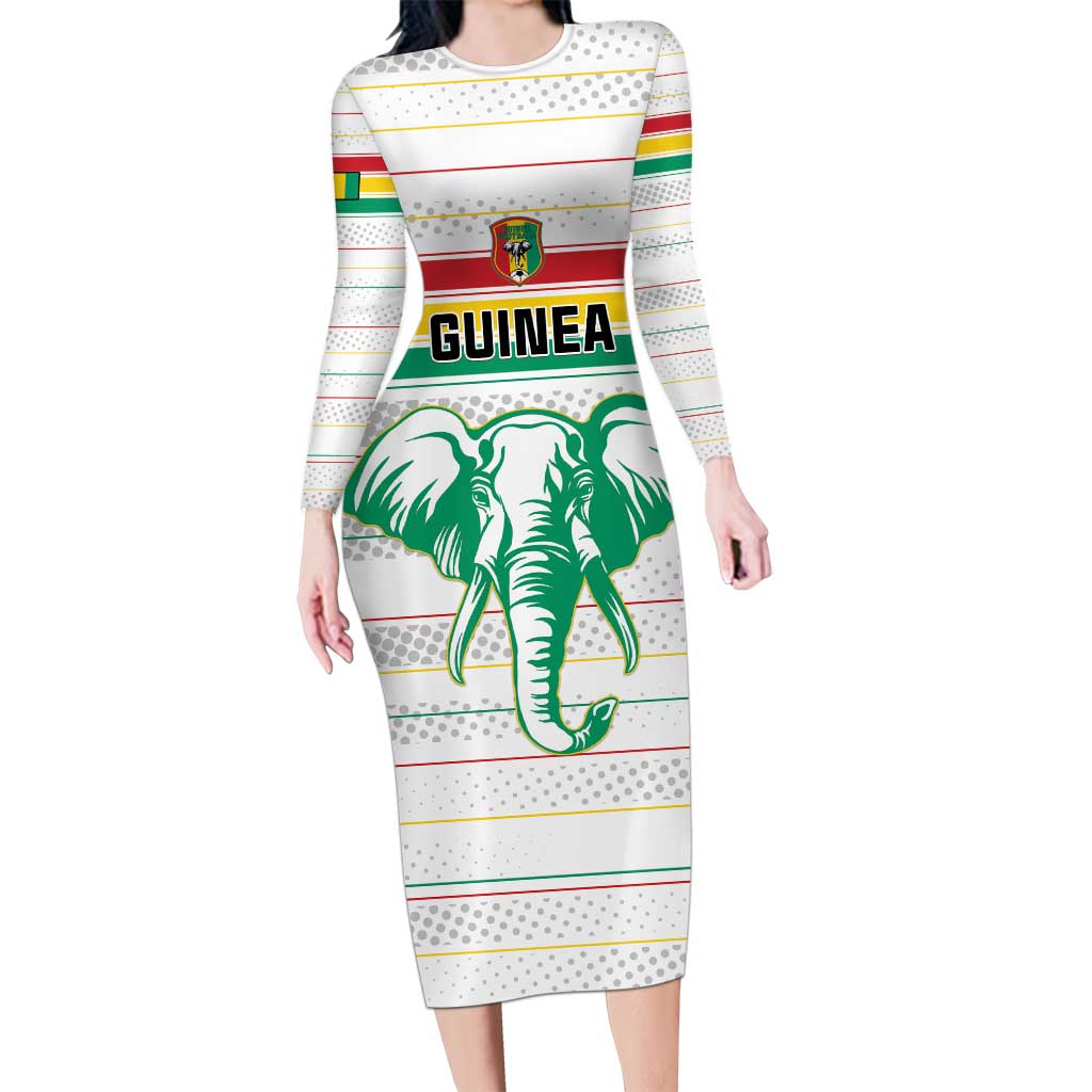 Custom Guinea Football Long Sleeve Bodycon Dress Go Champions