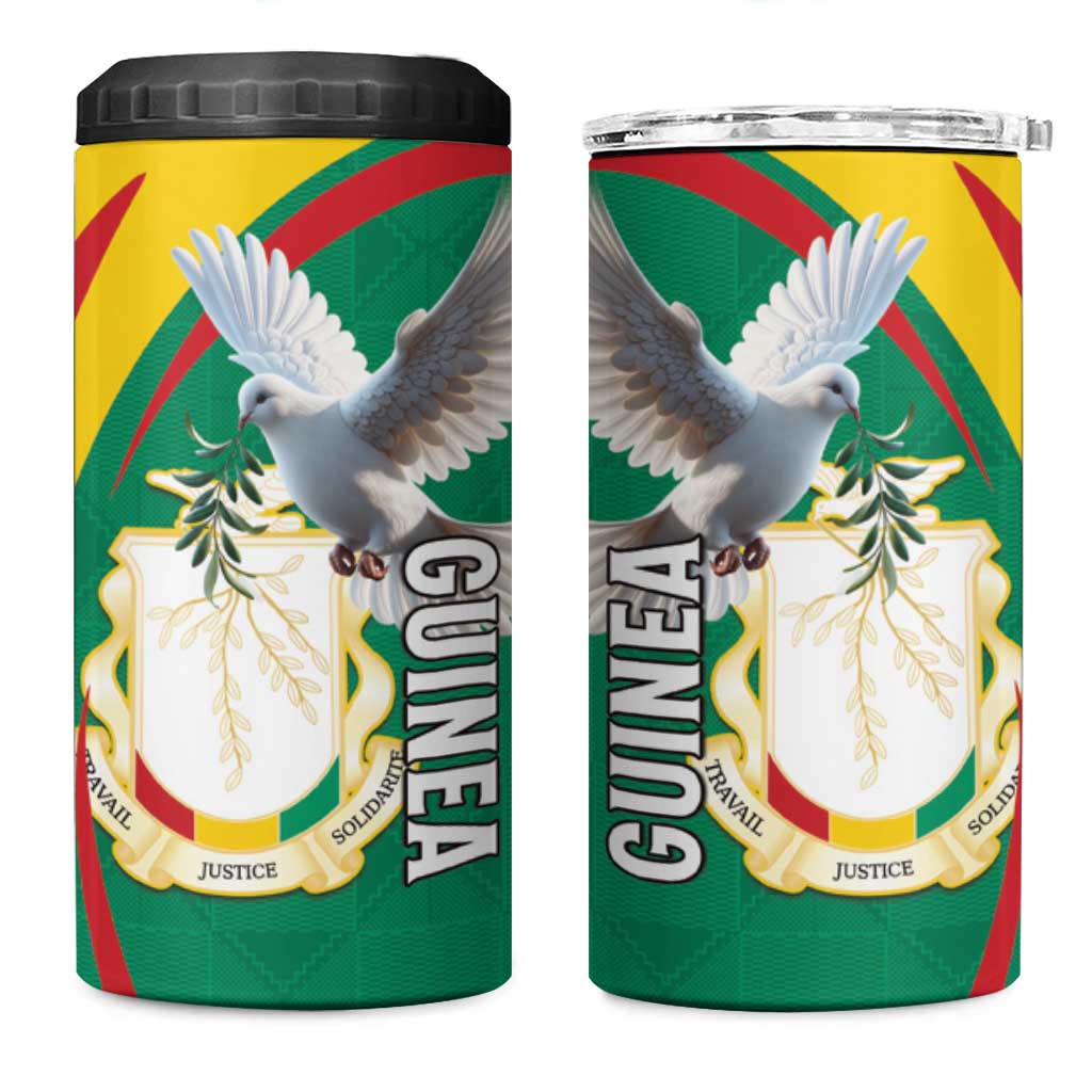 Guinea-Conakry 4 in 1 Can Cooler Tumbler Coat Of Arms With Pigeon