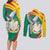 Guinea-Conakry Couples Matching Long Sleeve Bodycon Dress and Long Sleeve Button Shirt Coat Of Arms With Pigeon