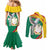 Guinea-Conakry Couples Matching Mermaid Dress and Long Sleeve Button Shirt Coat Of Arms With Pigeon