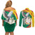 Guinea-Conakry Couples Matching Off Shoulder Short Dress and Long Sleeve Button Shirt Coat Of Arms With Pigeon