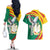 Guinea-Conakry Couples Matching Off The Shoulder Long Sleeve Dress and Hawaiian Shirt Coat Of Arms With Pigeon