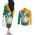 Guinea-Conakry Couples Matching Off The Shoulder Long Sleeve Dress and Long Sleeve Button Shirt Coat Of Arms With Pigeon