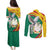 Guinea-Conakry Couples Matching Puletasi and Long Sleeve Button Shirt Coat Of Arms With Pigeon