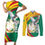 Guinea-Conakry Couples Matching Short Sleeve Bodycon Dress and Long Sleeve Button Shirt Coat Of Arms With Pigeon