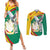 Guinea-Conakry Couples Matching Summer Maxi Dress and Long Sleeve Button Shirt Coat Of Arms With Pigeon