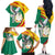 Guinea-Conakry Family Matching Off The Shoulder Long Sleeve Dress and Hawaiian Shirt Coat Of Arms With Pigeon