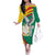 Guinea-Conakry Family Matching Off The Shoulder Long Sleeve Dress and Hawaiian Shirt Coat Of Arms With Pigeon