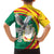 Guinea-Conakry Family Matching Off Shoulder Short Dress and Hawaiian Shirt Coat Of Arms With Pigeon