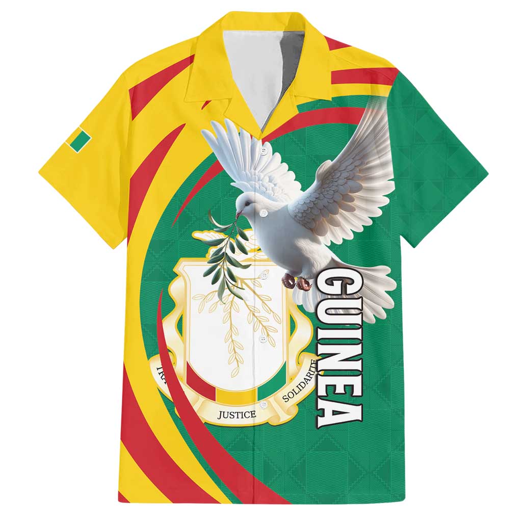 Guinea-Conakry Hawaiian Shirt Coat Of Arms With Pigeon