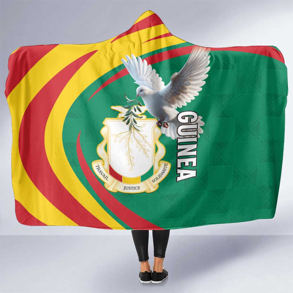 Guinea-Conakry Hooded Blanket Coat Of Arms With Pigeon