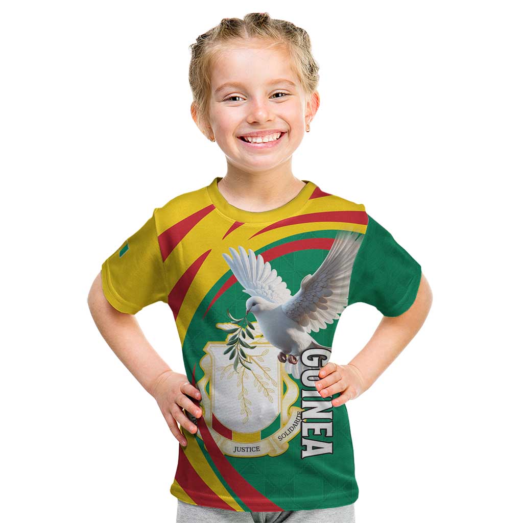 Guinea-Conakry Kid T Shirt Coat Of Arms With Pigeon