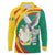 Guinea-Conakry Long Sleeve Polo Shirt Coat Of Arms With Pigeon