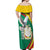 Guinea-Conakry Off Shoulder Maxi Dress Coat Of Arms With Pigeon