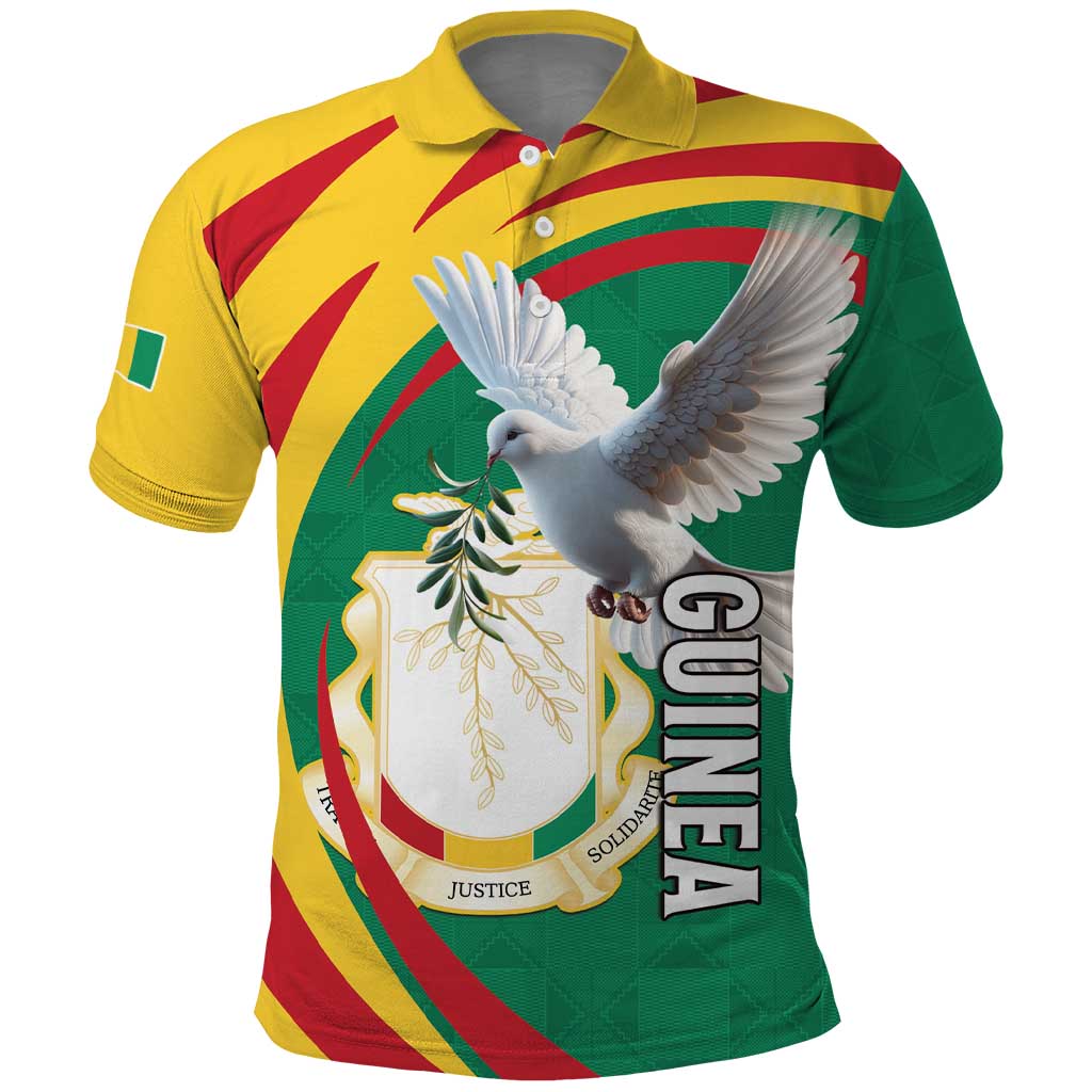 Guinea-Conakry Polo Shirt Coat Of Arms With Pigeon