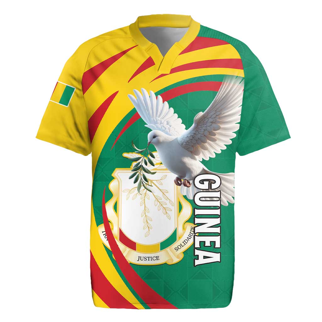 Guinea-Conakry Rugby Jersey Coat Of Arms With Pigeon