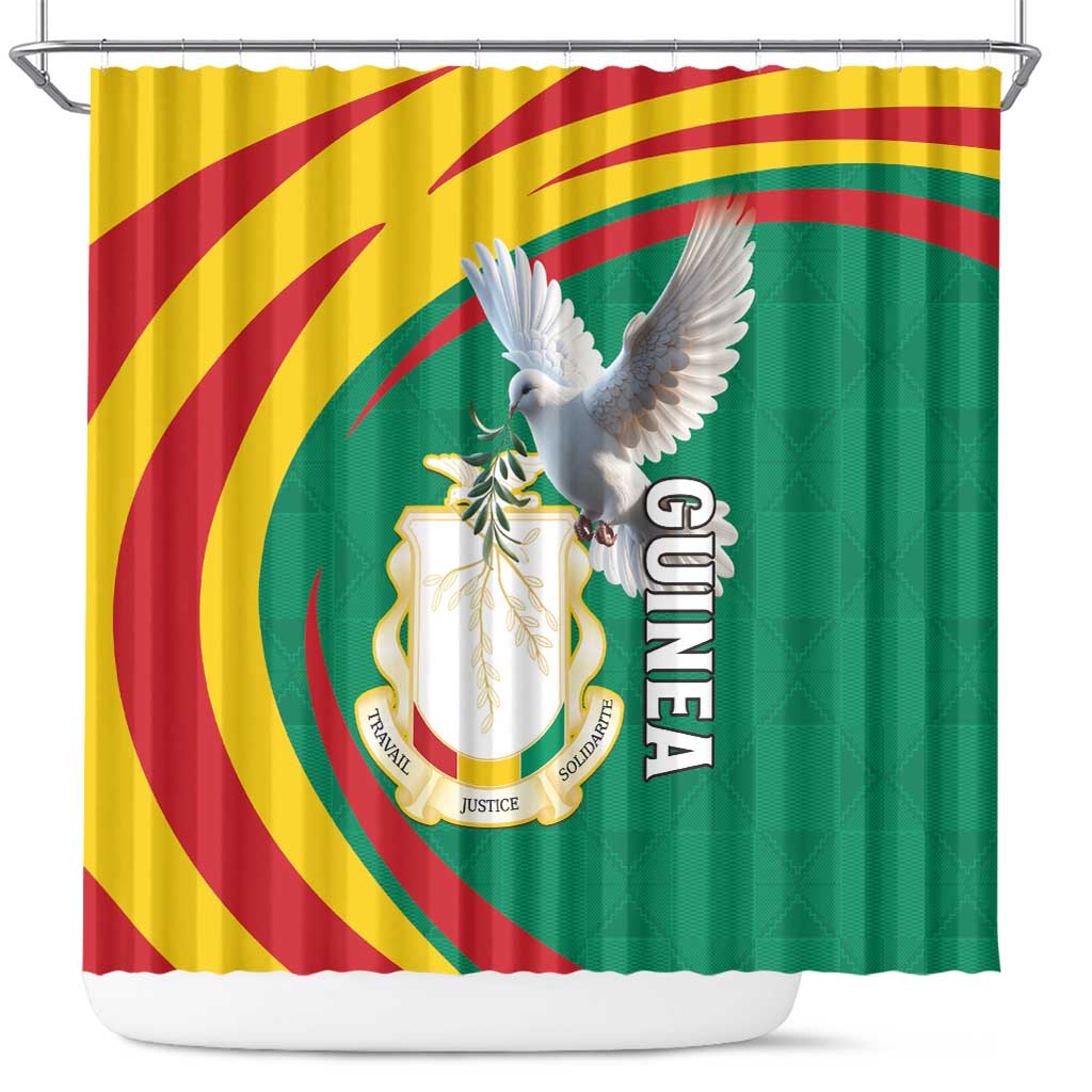 Guinea-Conakry Shower Curtain Coat Of Arms With Pigeon