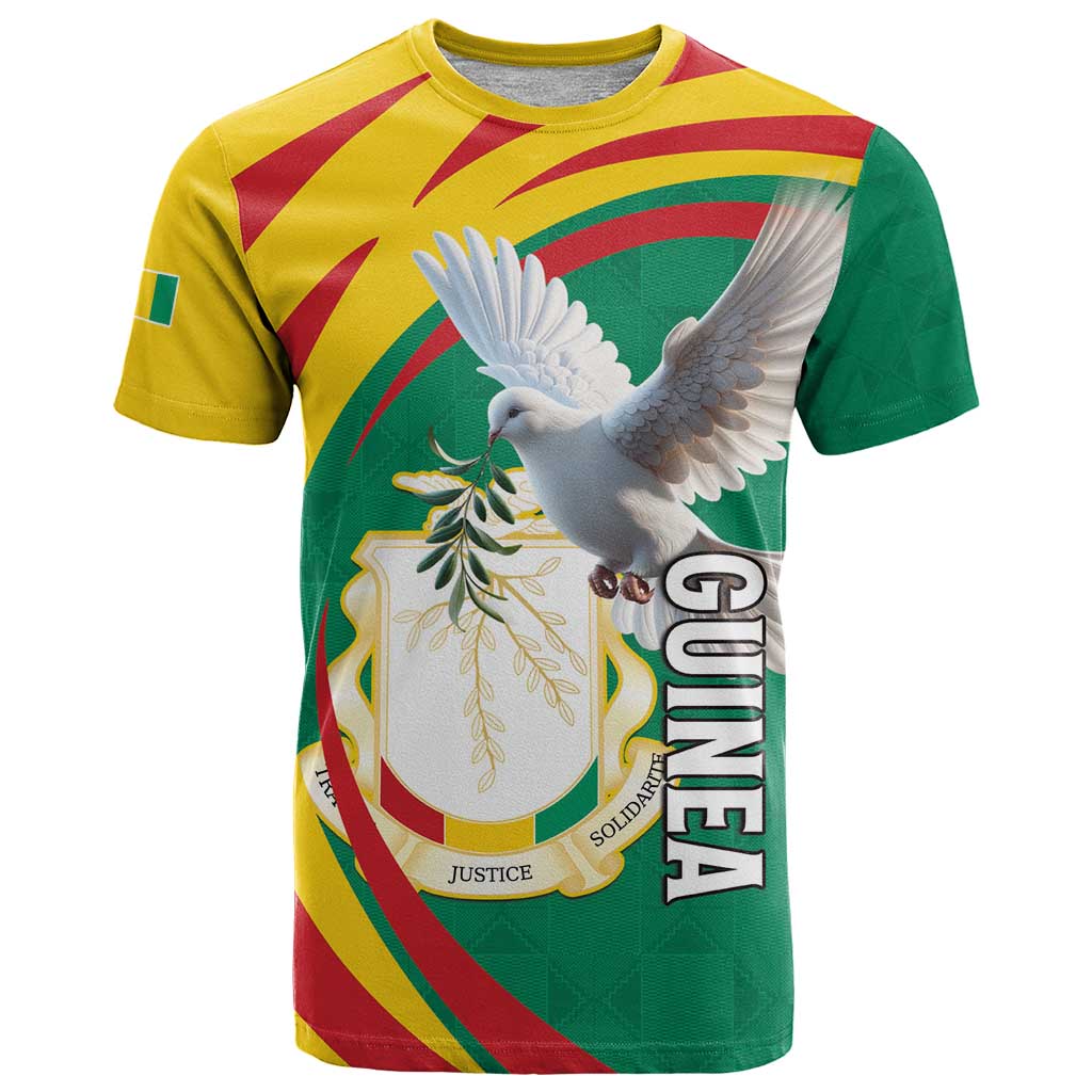 Guinea-Conakry T Shirt Coat Of Arms With Pigeon