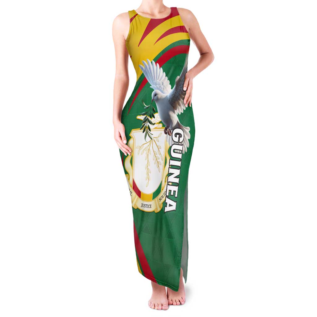 Guinea-Conakry Tank Maxi Dress Coat Of Arms With Pigeon