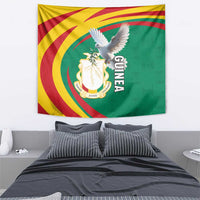 Guinea tapestry wall hanging featuring white pigeon and crest, green yellow red flag