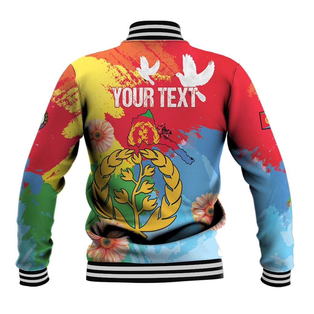 Personalised Eritrea Independence Day Baseball Jacket Grunge Style