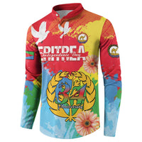 Personalised Eritrea Independence Day Button Sweatshirt Grunge Style