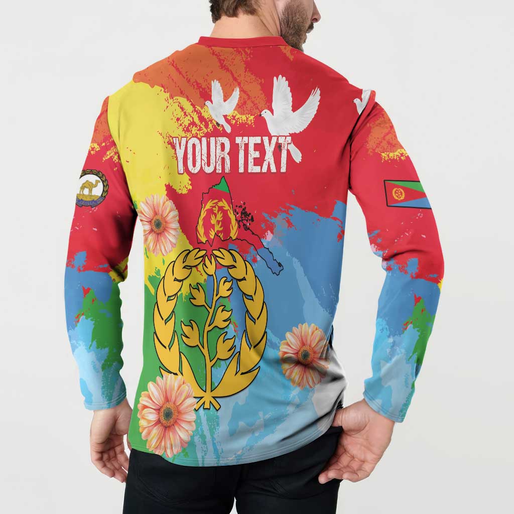 Personalised Eritrea Independence Day Button Sweatshirt Grunge Style