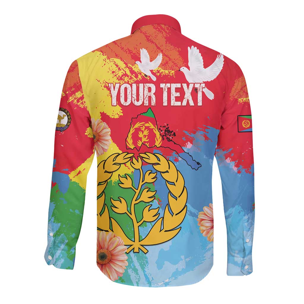 Personalised Eritrea Independence Day Long Sleeve Button Shirt Grunge Style