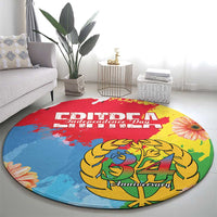 Personalised Eritrea Independence Day Round Carpet Grunge Style
