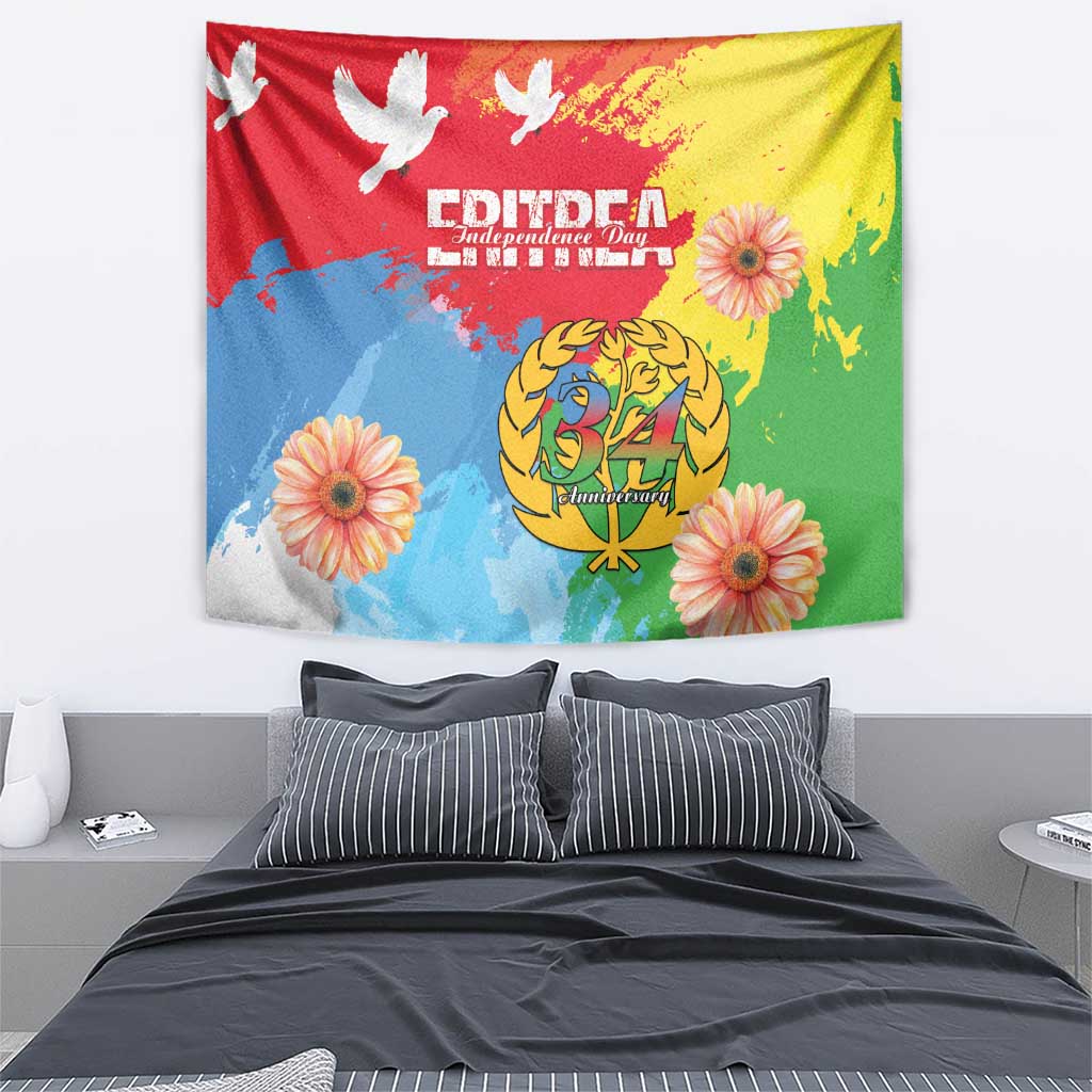 Personalised Eritrea Independence Day Tapestry Grunge Style