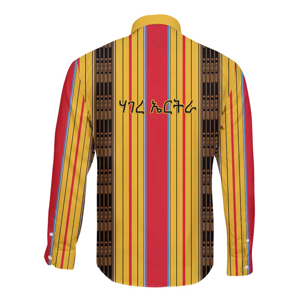 Eritrea Traditional Saho Long Sleeve Button Shirt Mix Tilet Pattern