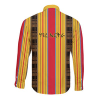 Eritrea Traditional Saho Long Sleeve Button Shirt Mix Tilet Pattern